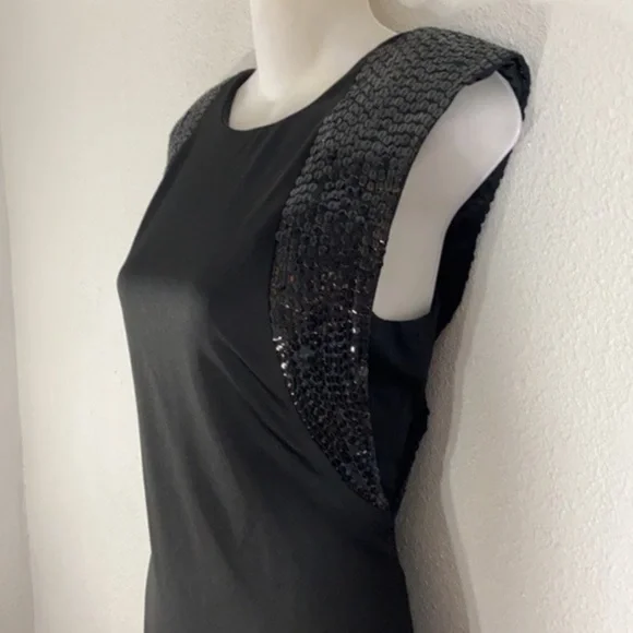 Cache black scuba sequin shoulder bodycon dress W7 - Picture 6 of 10